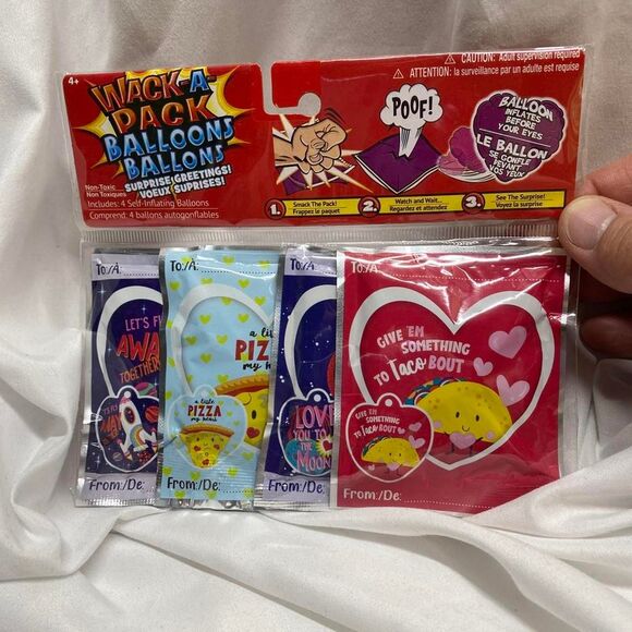 Source Unknown Other - M7 WackAPack Valentine's Day SelfInflating Balloons 4Pack new